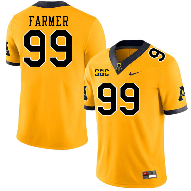 Appalachian State Mountaineers #99 Bucci Farmer College Football Jerseys Stitched-Gold